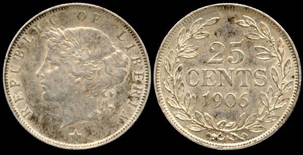 Liberia, 25 Cents, 1906