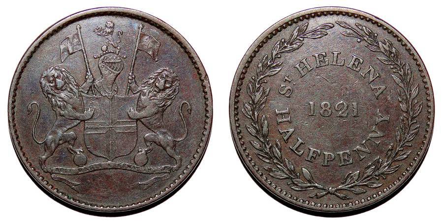SAINT HELENA~Half Penny 1821