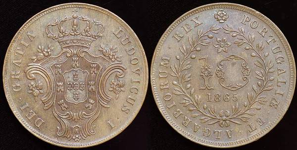 Azores 10 Reis 1865