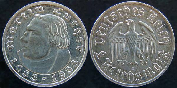 Martin Luther - 2 Reichsmark
