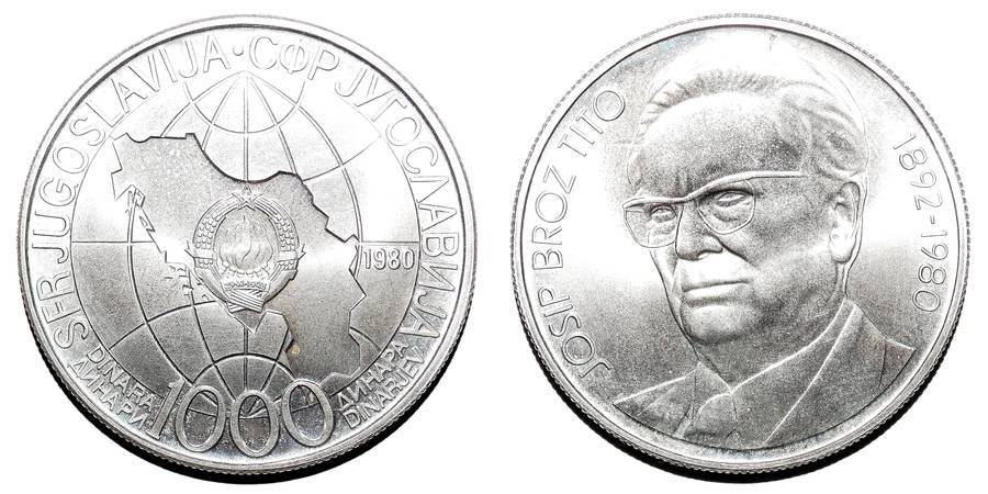 YUGOSLAVIA (SOCIALIST FEDERAL REPUBLIC)~1,000 Dinara 1980