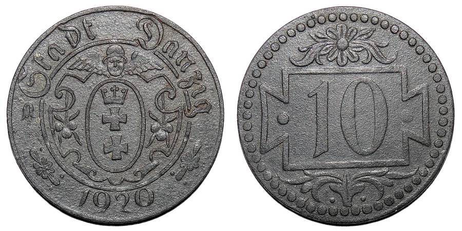 DANZIG (MUNICIPAL)~10 Pfennig 1920