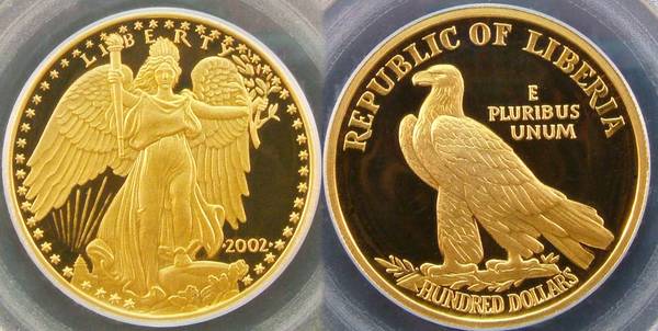Liberia - St. Gaudens Walking Liberty $20 Dollars / $100