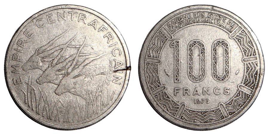 CENTRAL AFRICAN EMPIRE~100 Francs 1978