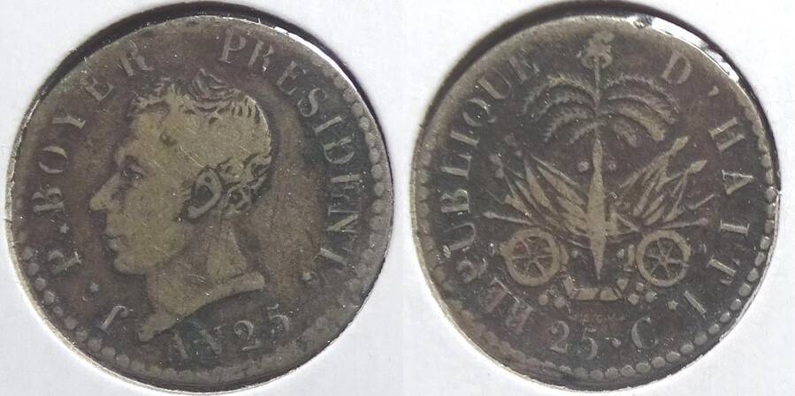 Haiti AN25 (1828) 25 centimes