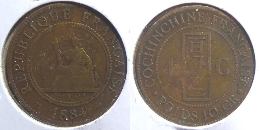 French Cochin-China 1884 1 centime