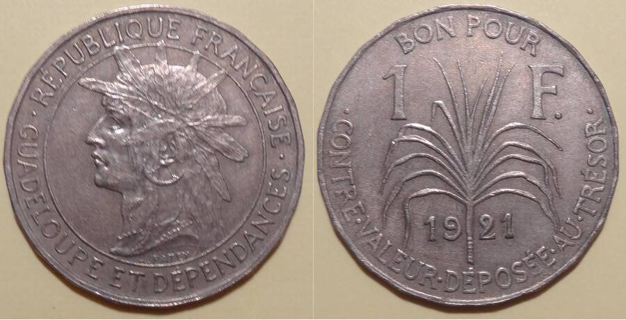 Guadeloupe 1921 1 Franc