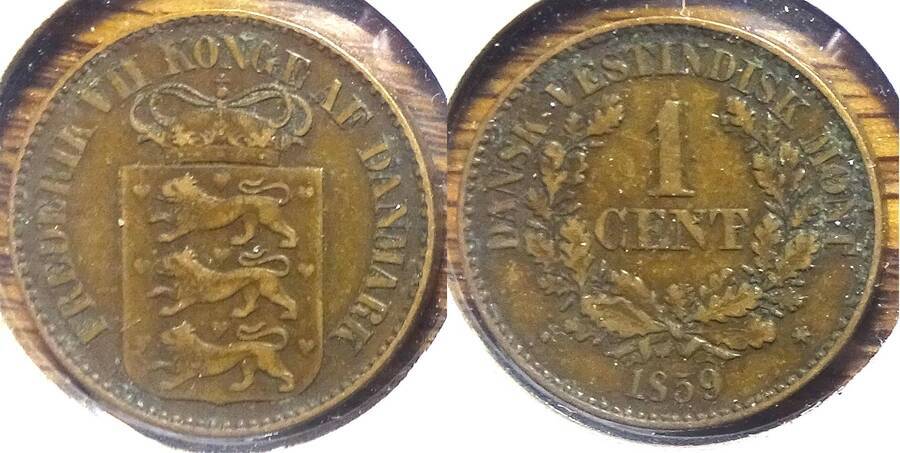 Danish West Indies 1859 1 cent